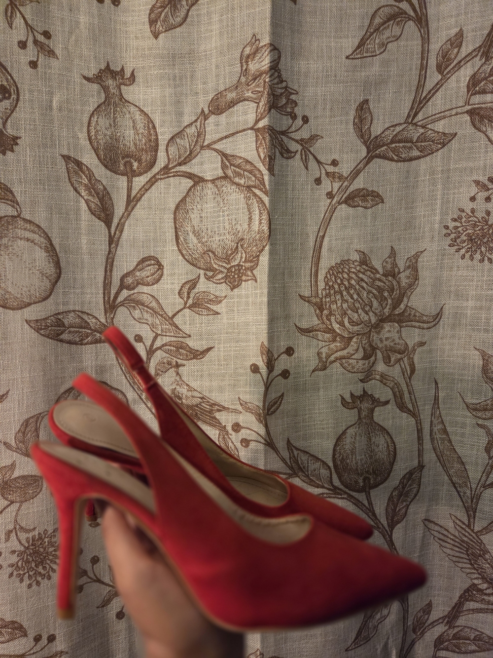 Red Slingback Pointed-Toe Heels
